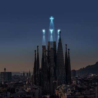 Amazing drone show completes unfinished buildings