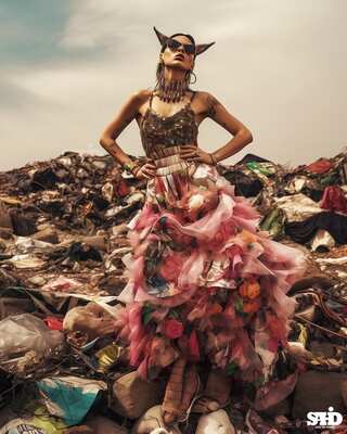 AI Artist Brings Runway Models to a Garbage Dump