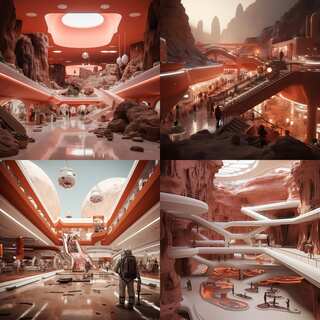 AI Imagines Mars Shopping Malls in Future