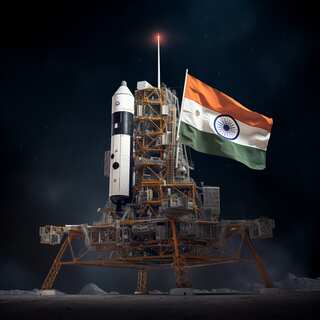 Countdown to Chandrayaan-3 landing: AI Pics with the Indian Flag on Moon