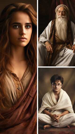 Harry Potter Characters in Indian Attire, Courtesy AI
