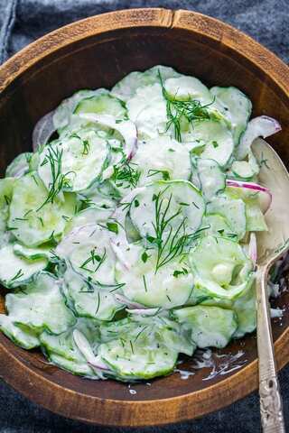 How to Make Creamy Cucumber Salad in 10 Minutes
