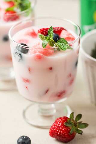 How To Make Viral Korean Fruit Bowl With Strawberry Milk And Sprite